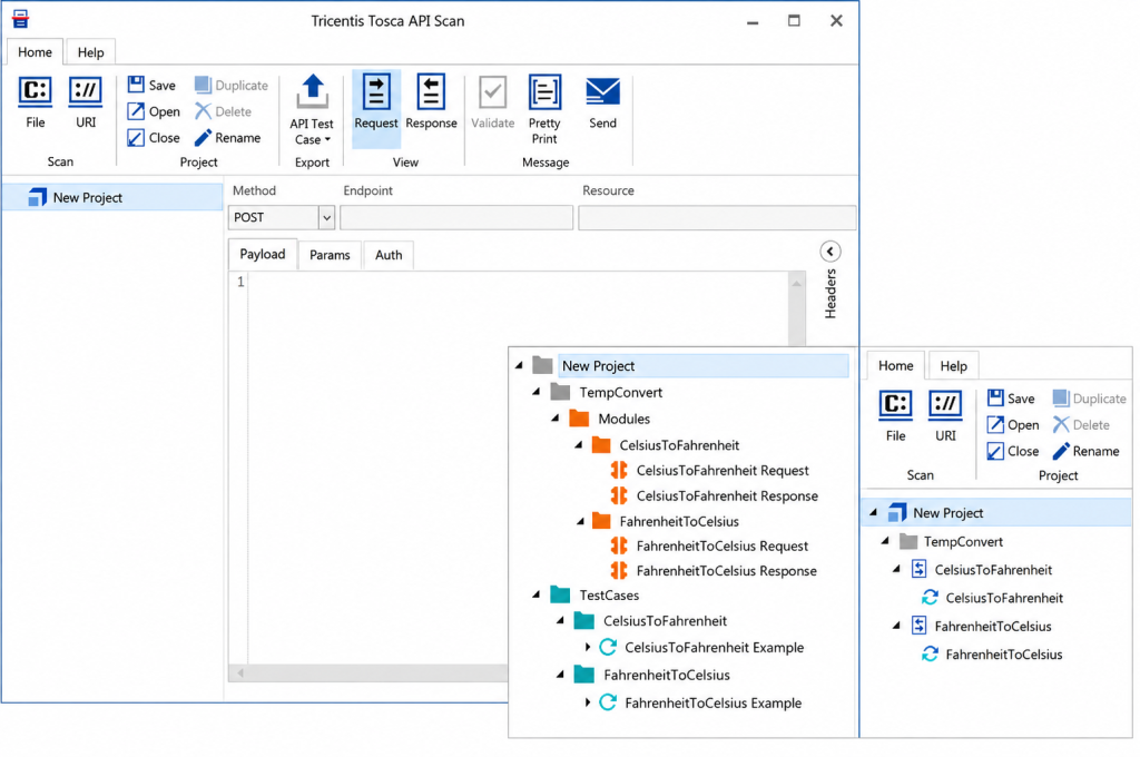 Tosca Commander API Scan importing an OpenAPI definition to generate reusable test modules